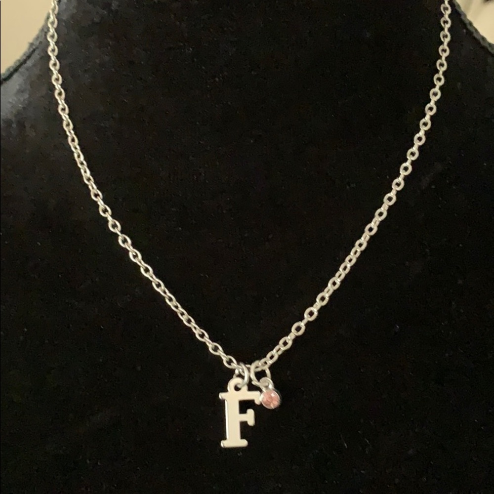 NWT Dainty Silver Letter F Initial Necklace